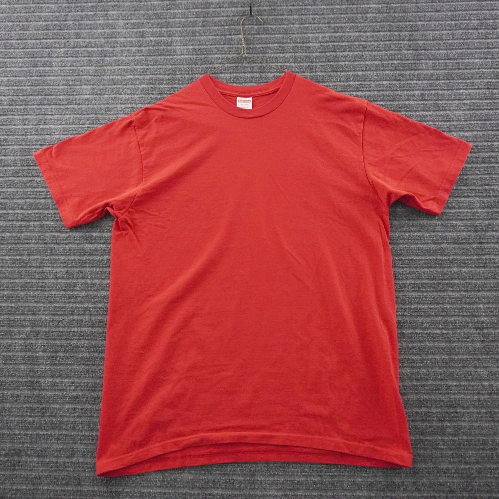 Supreme T-Shirt Mens Large Red Blank Short Sleeve Crew Neck Tee